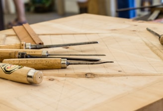 hand tools on top of table